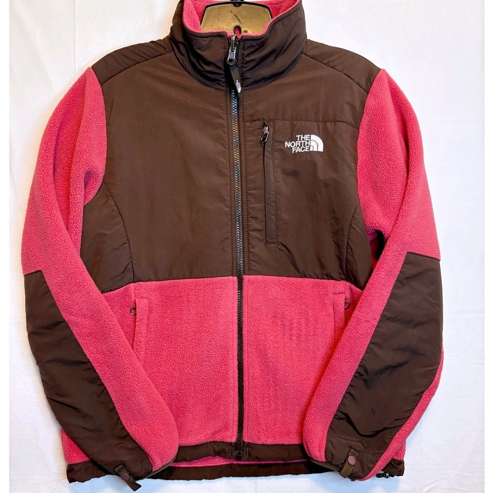 The North Face Jacket Women S Pink Brown Denali Polartec Fleece Colorblock AC6W